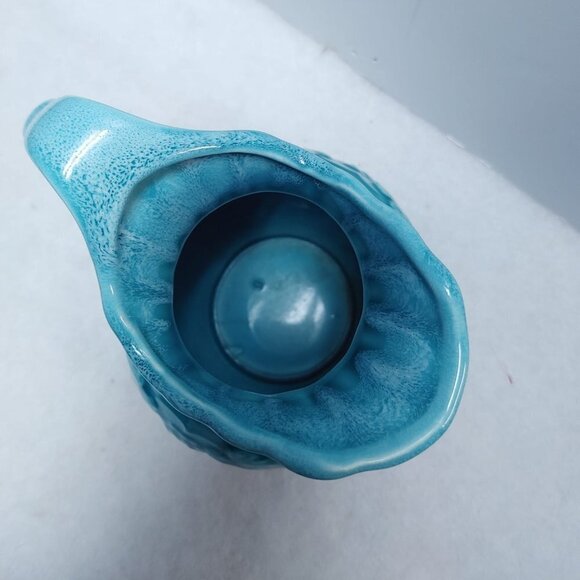 Mini JAPAN Pitcher Vintage, Aqua Blue Japanese Ceramic Water Jug, 1970's - Picture 2 of 4